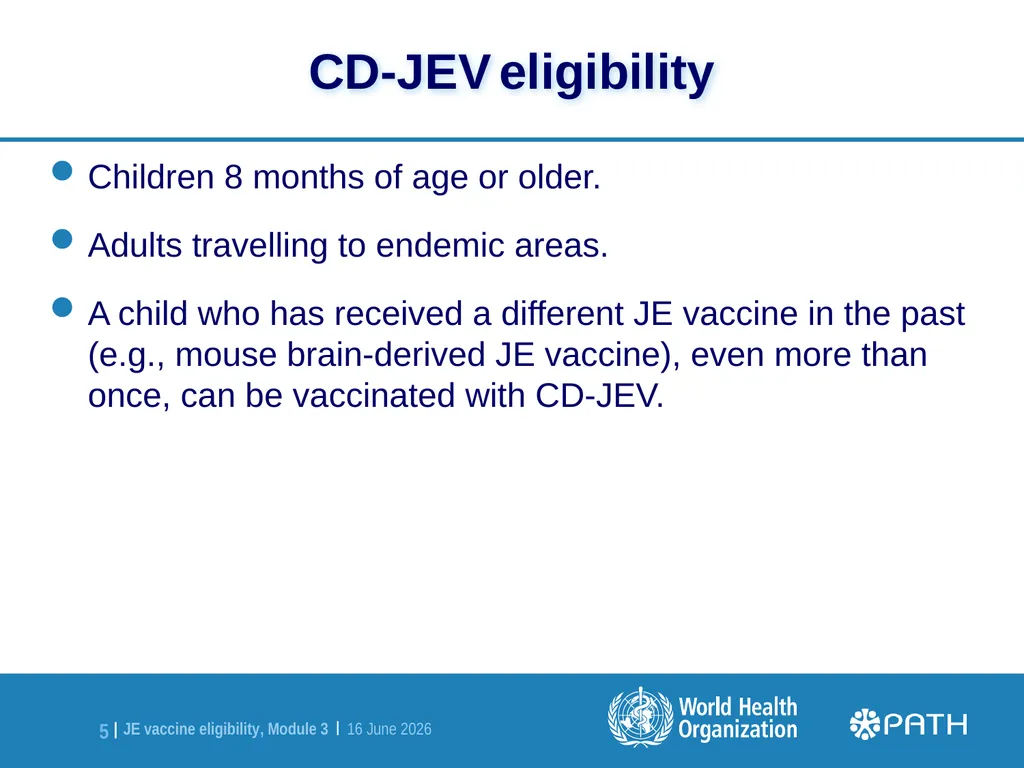 CD-JEV Japanese Encephalitis Vaccine Introduction - slide 5 of 10