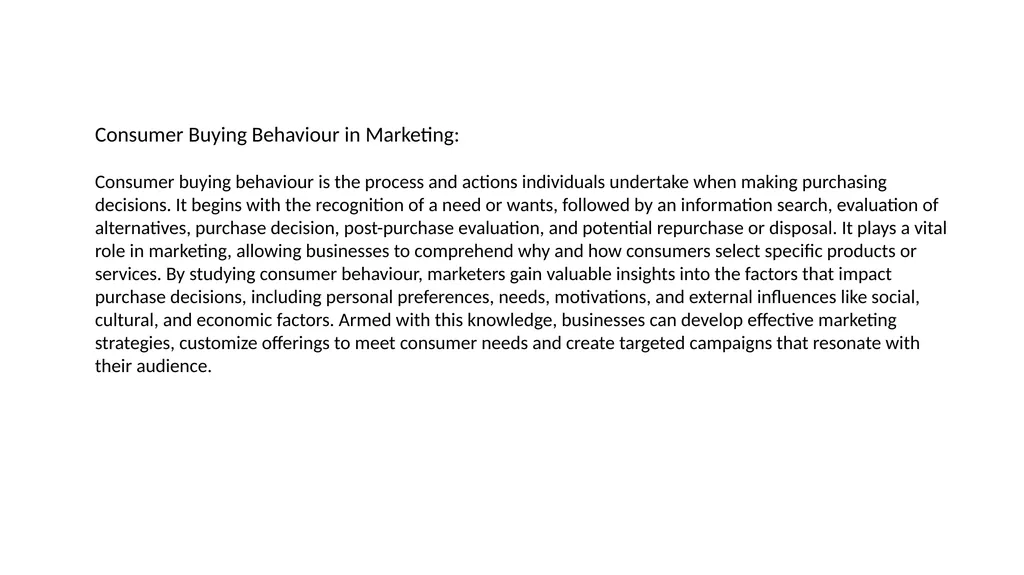 CONSUMER BEHAVIOUR Consumer behaviour Consumer - slide 4 of 14