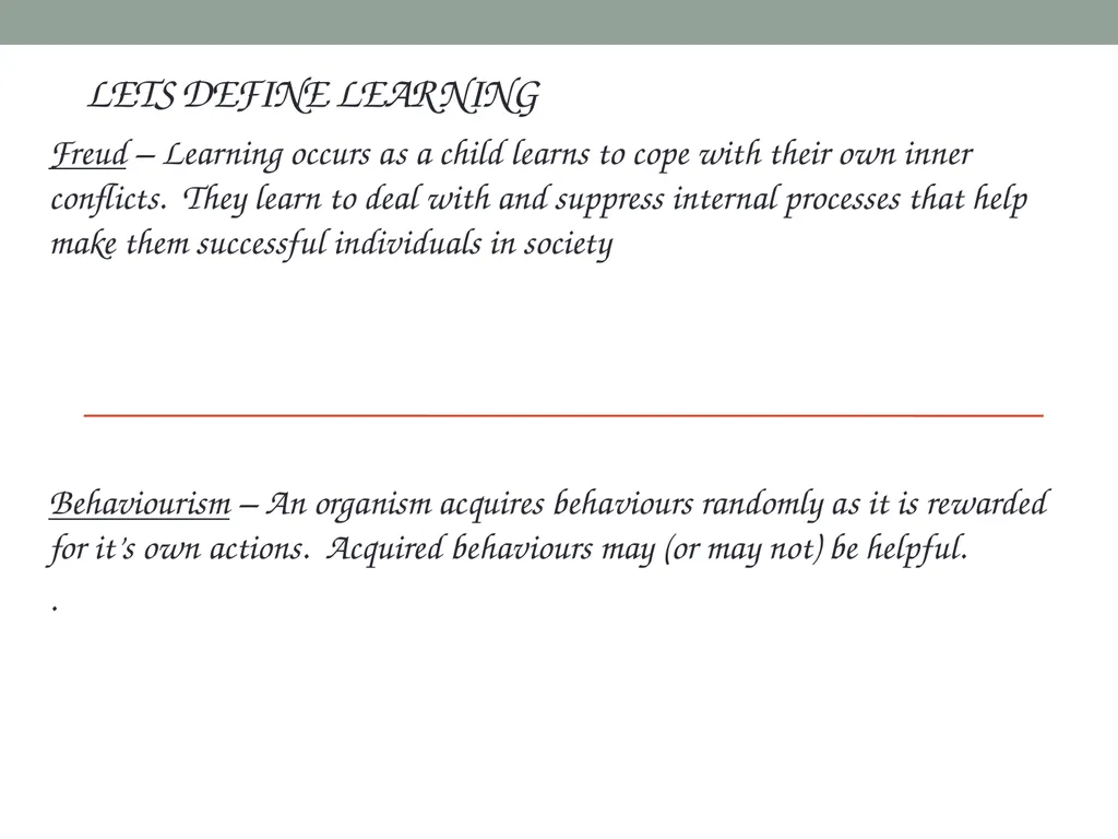 Welcome to Learning theory As humans we depend on - slide 10 of 18