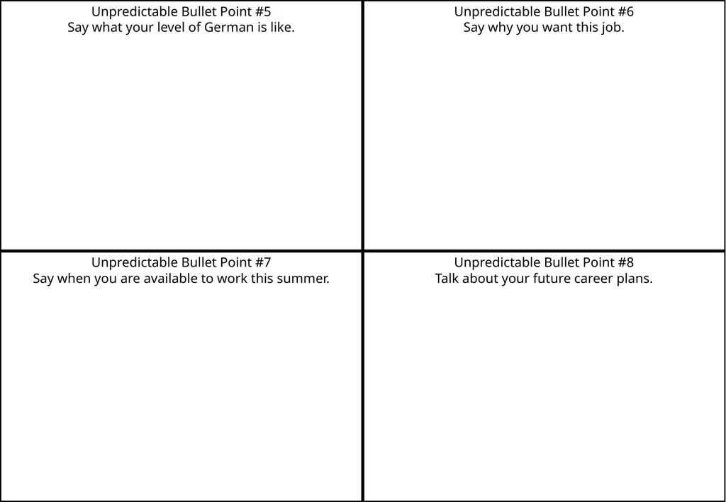 National 5 GERMAN Unpredictable Bullet Points How - slide 4 of 11
