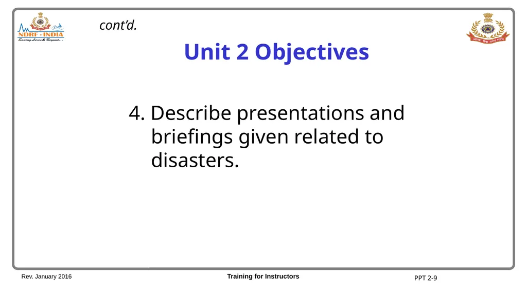 Unit 2 Informing, Persuading, Instructing/Training - slide 10 of 11