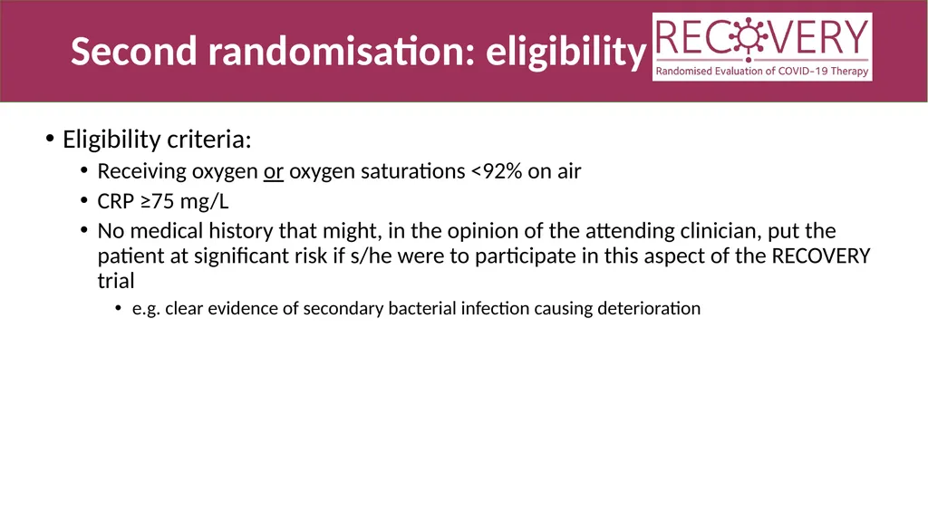 Randomised Evaluation of COVID-19 Therapy: the - slide 10 of 11