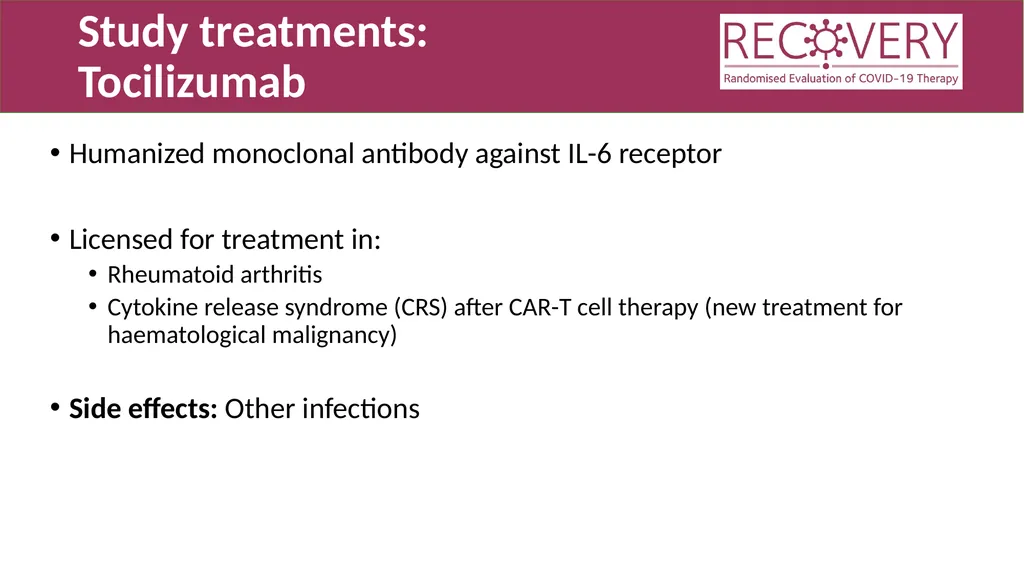 Randomised Evaluation of COVID-19 Therapy: the - slide 9 of 11