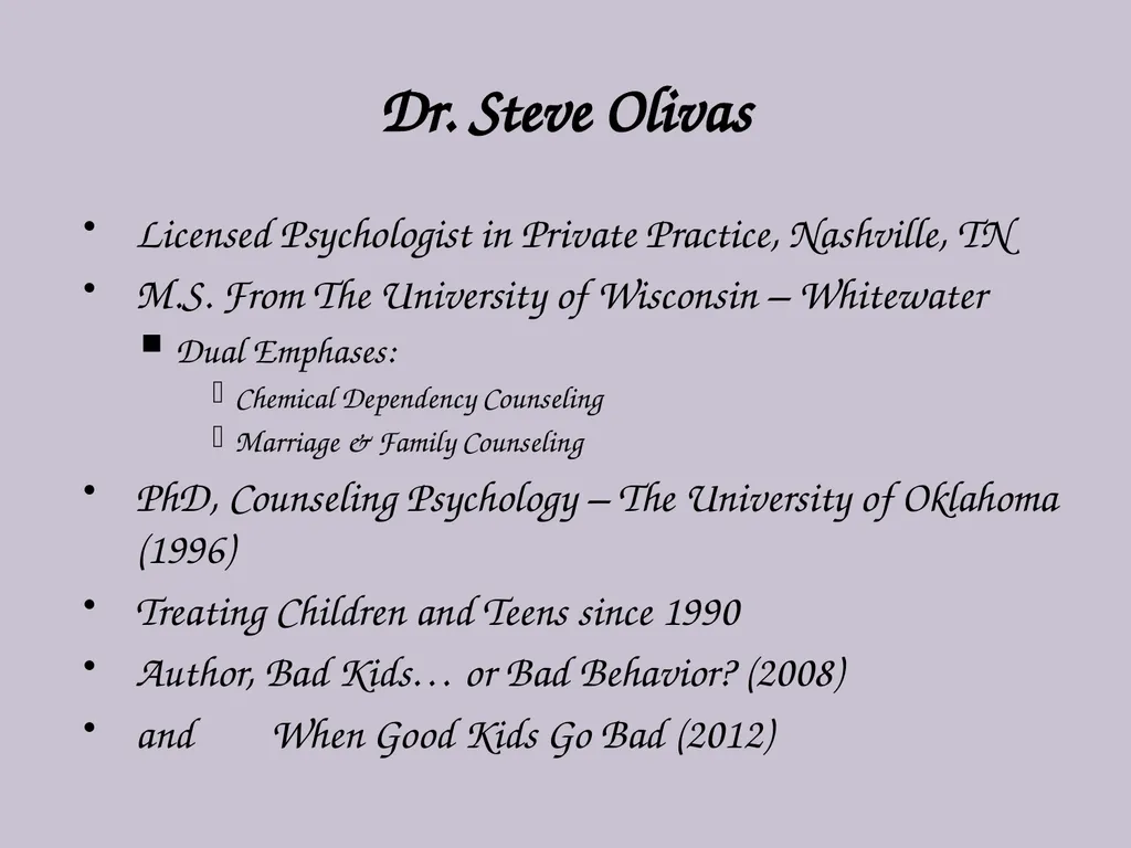 Resolving Difficult Behavior in Children and - slide 2 of 29