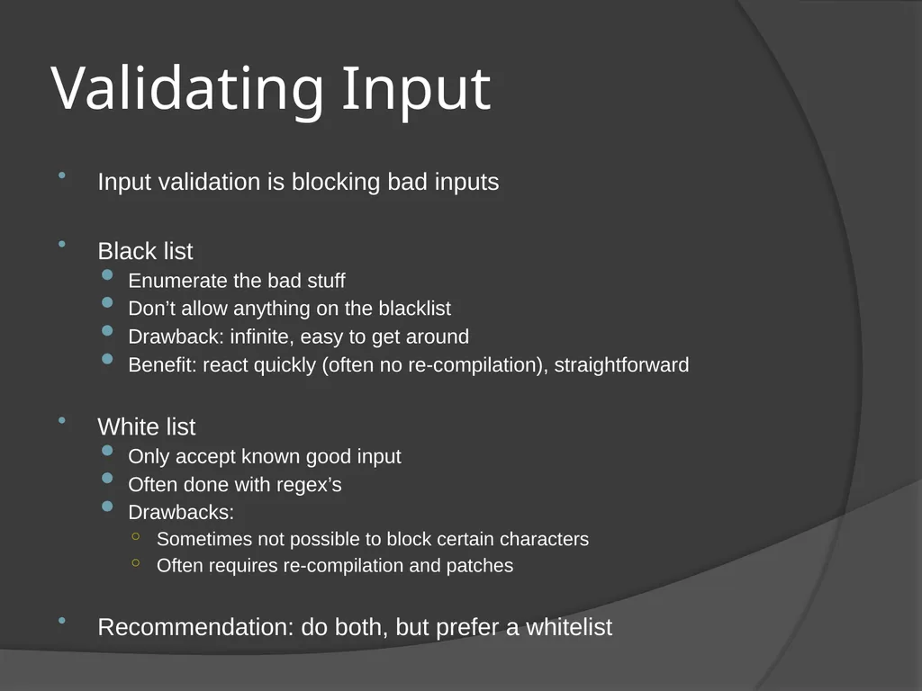 Defensive coding techniques Engineering Secure - slide 6 of 15