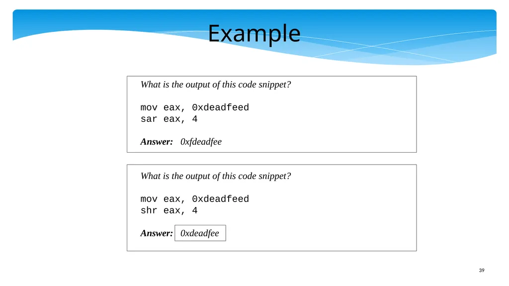 Chapter 5: x86 Assembly Language Prof. Smruti - slide 39 of 84