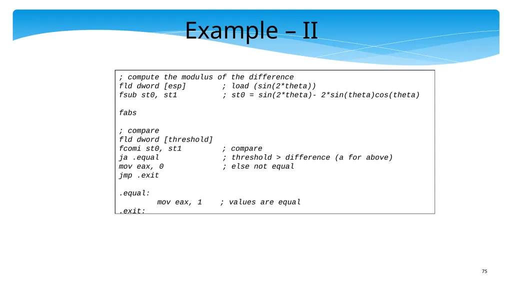 Chapter 5: x86 Assembly Language Prof. Smruti - slide 75 of 84