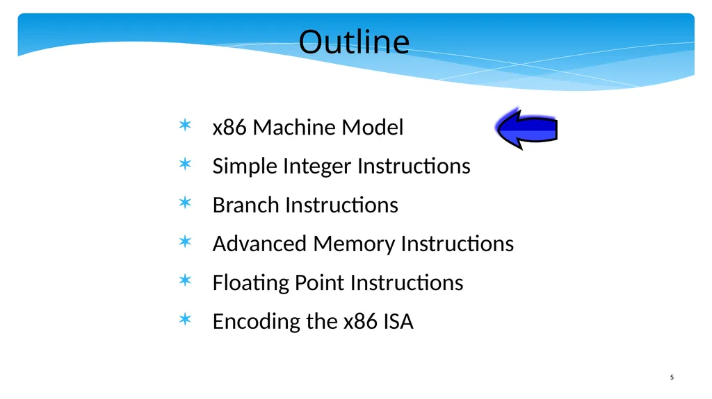 Chapter 5: x86 Assembly Language Prof. Smruti - slide 5 of 84