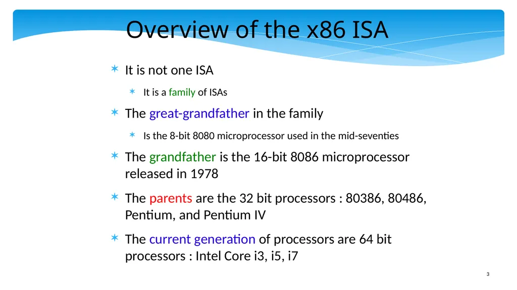 Chapter 5: x86 Assembly Language Prof. Smruti - slide 3 of 84
