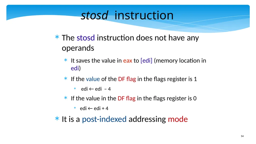 Chapter 5: x86 Assembly Language Prof. Smruti - slide 54 of 84
