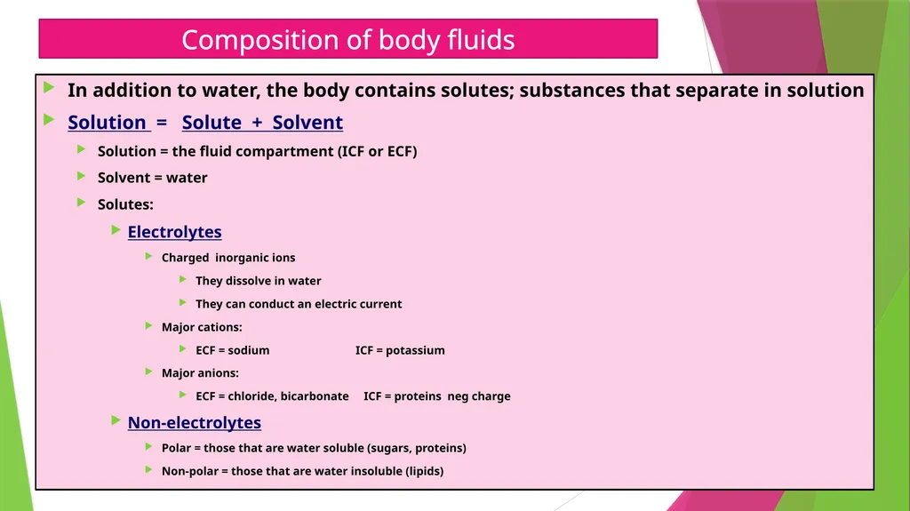 Physiology The Body as an Organized "Solution” - slide 11 of 45