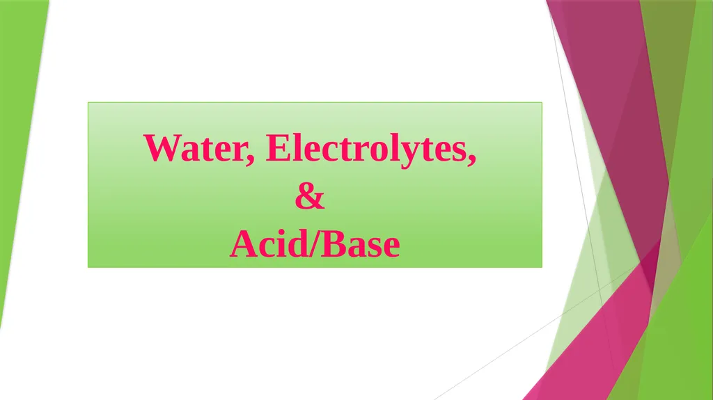 Physiology The Body as an Organized "Solution” - slide 12 of 45