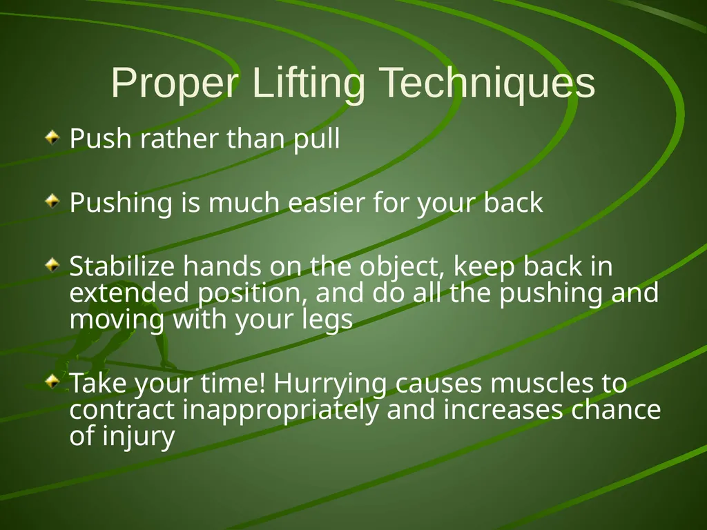 Proper Body Mechanics Body Mechanics The use of - slide 18 of 20