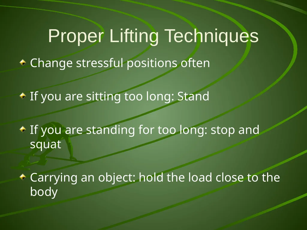 Proper Body Mechanics Body Mechanics The use of - slide 19 of 20