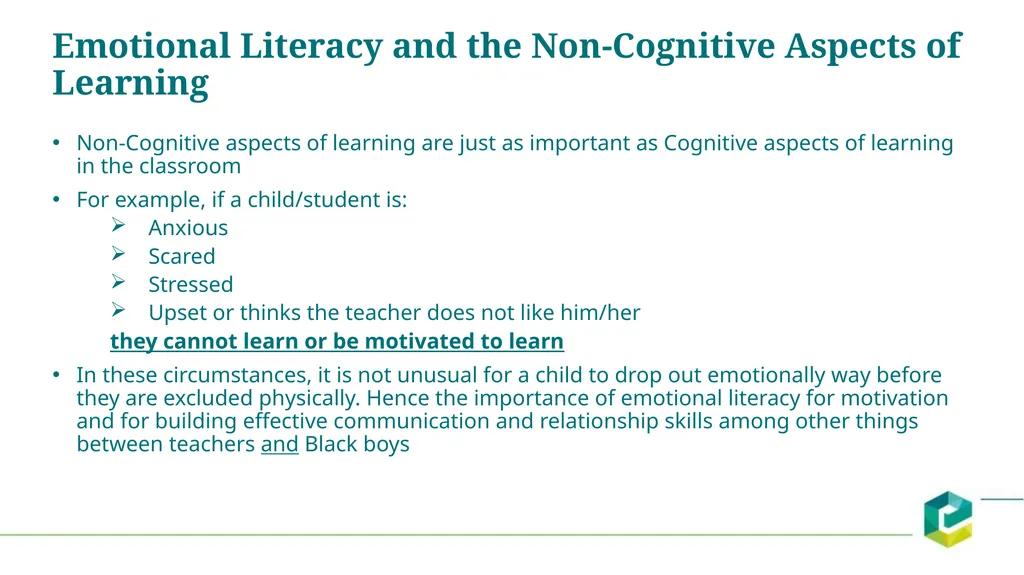 Why Emotional Literacy is important for both - slide 6 of 7
