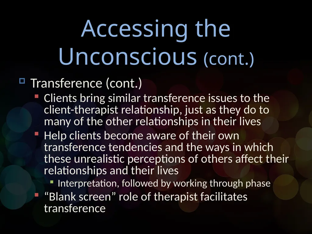Chapter 12 Psychodynamic Psychotherapy - slide 9 of 17