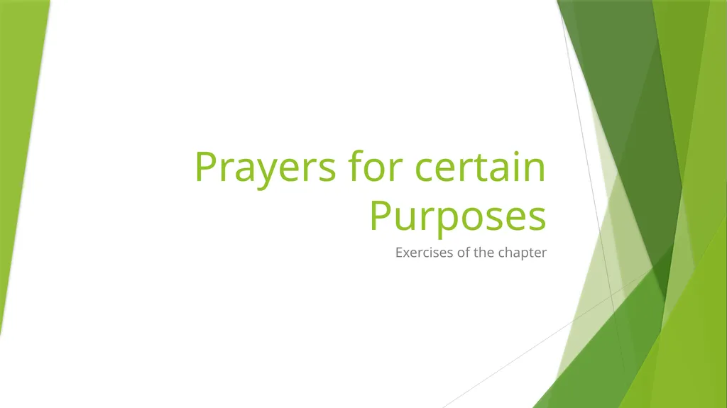 Prayers for certain Purposes Exercises of the - slide 1 of 10