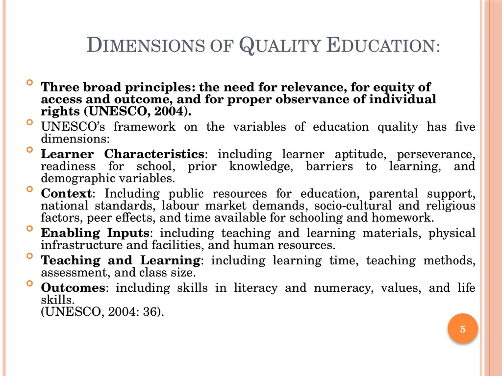 QUALITY CONCERNS IN SECONDARY EDUCATION - slide 5 of 12