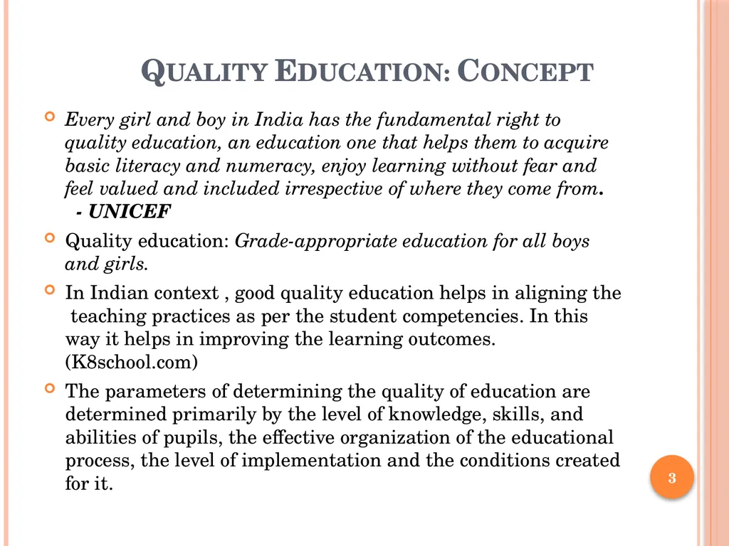 QUALITY CONCERNS IN SECONDARY EDUCATION - slide 3 of 12