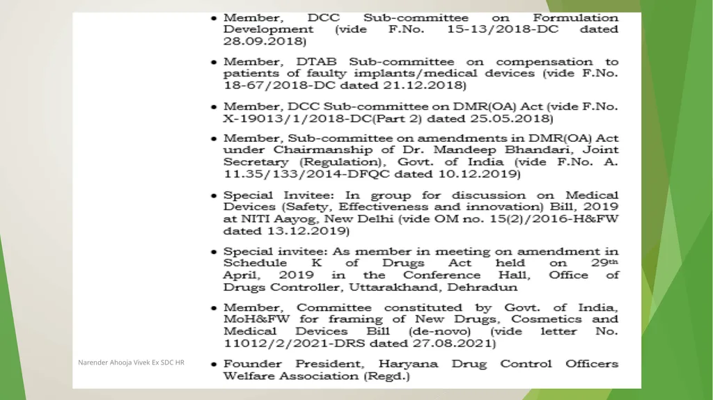 Narender Ahooja Vivek Ex SDC HR Narender Ahooja - slide 2 of 20