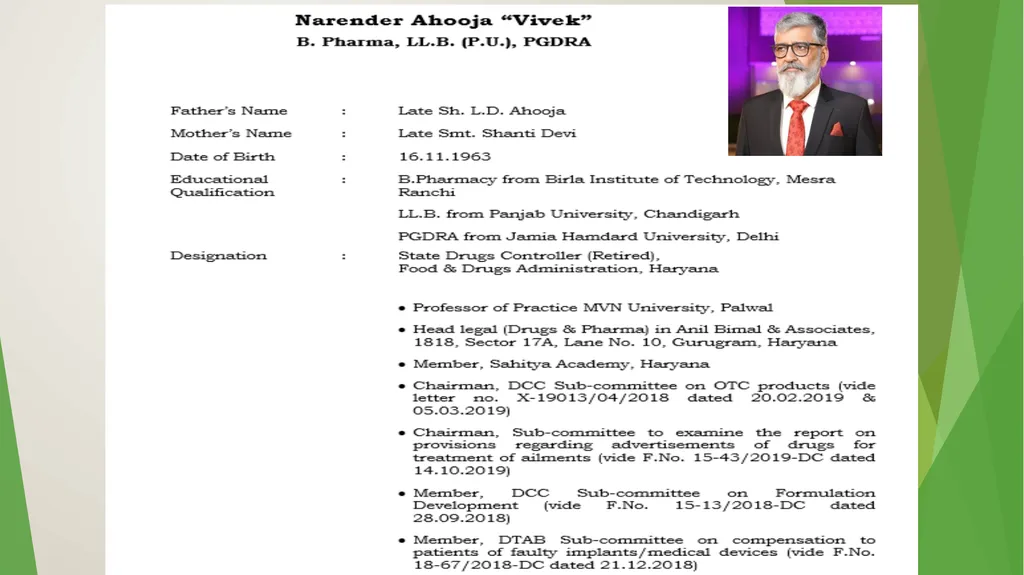 Narender Ahooja Vivek Ex SDC HR Narender Ahooja - slide 1 of 20
