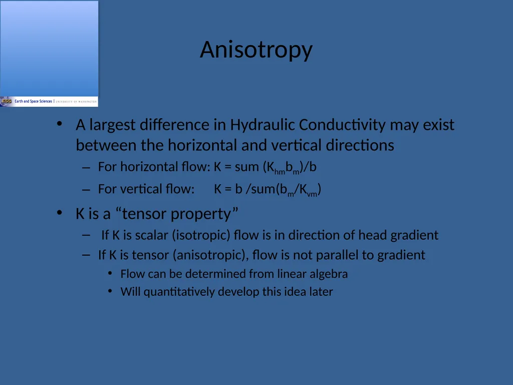 ESS 454 Hydrogeology Module 2 Properties of - slide 14 of 15