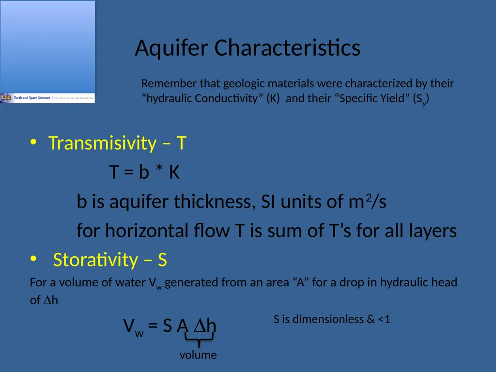 ESS 454 Hydrogeology Module 2 Properties of - slide 12 of 15