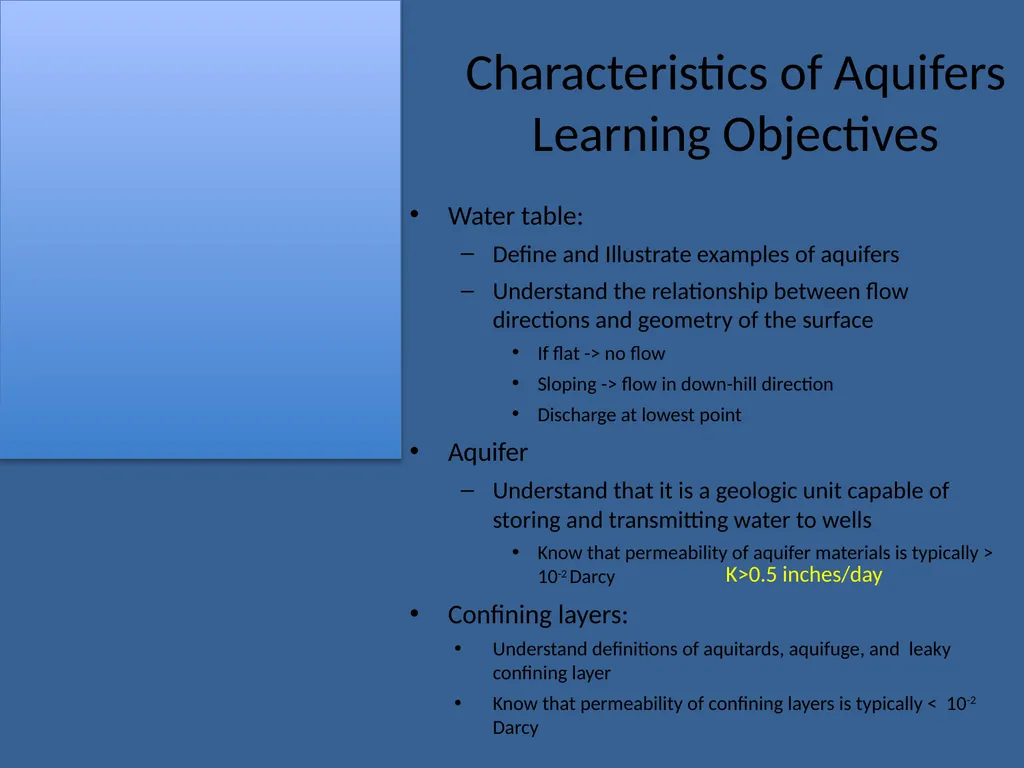 ESS 454 Hydrogeology Module 2 Properties of - slide 2 of 15