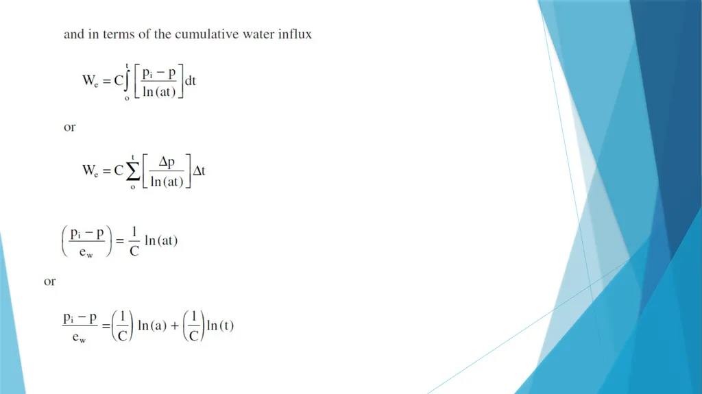 Lecture-4 aquifer influx models Pot aquifer - slide 7 of 23