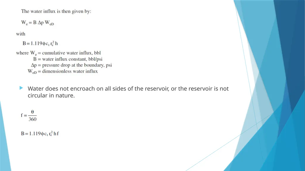 Lecture-4 aquifer influx models Pot aquifer - slide 17 of 23