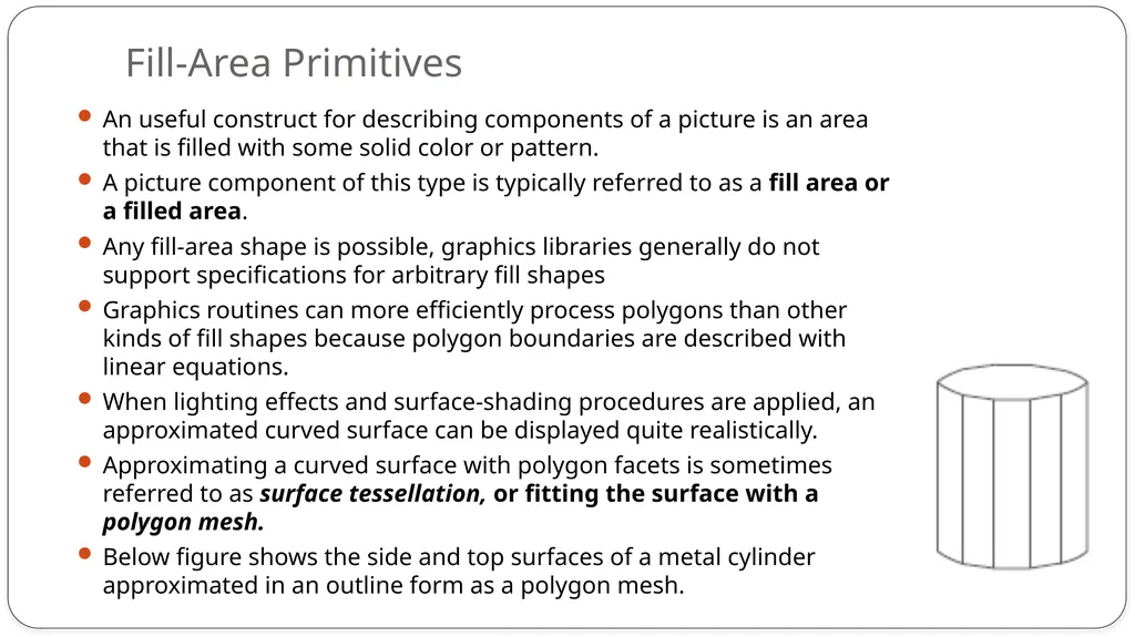 Fill area primitives, 2D Geometric Transformations - slide 2 of 63