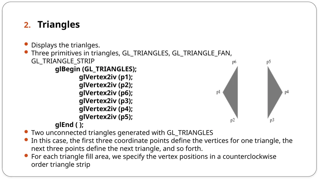 Fill area primitives, 2D Geometric Transformations - slide 26 of 63