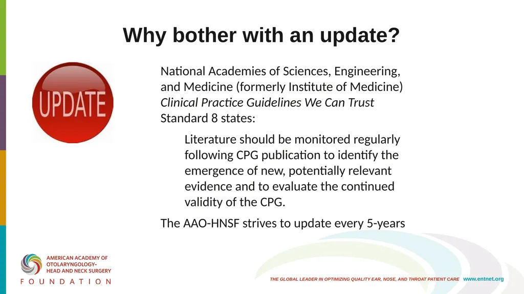 AAO-HNSF Clinical Practice Guideline (Update): - slide 5 of 56