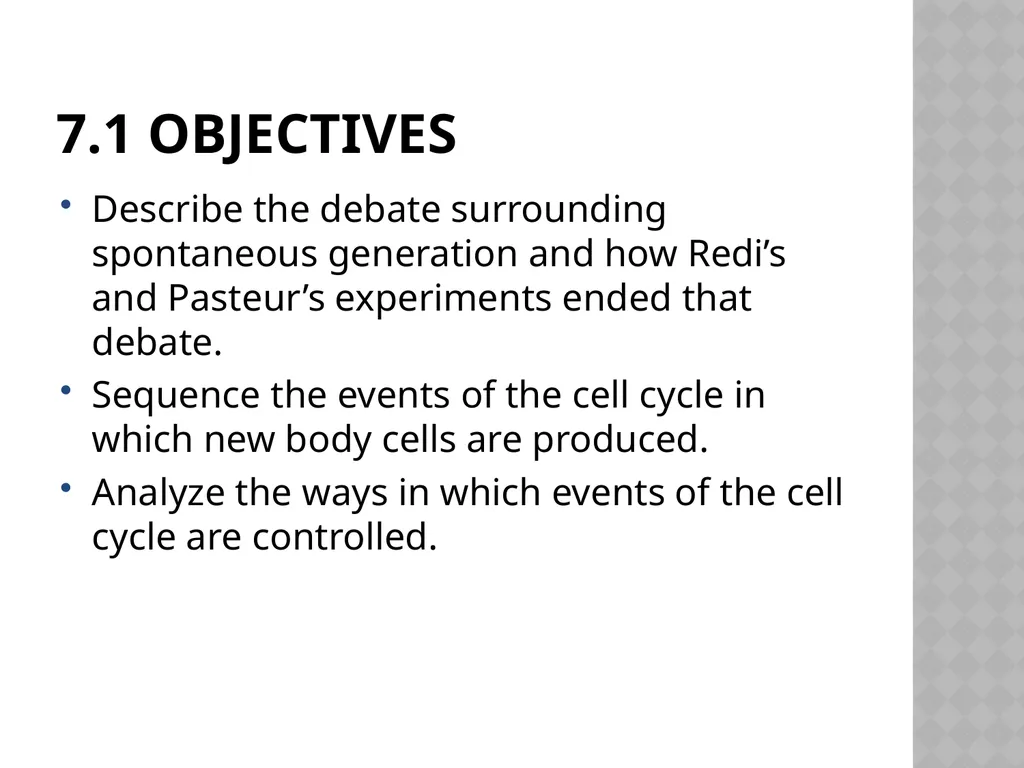 Biology Chapter 7 Cellular Reproduction 7.1 - slide 2 of 34