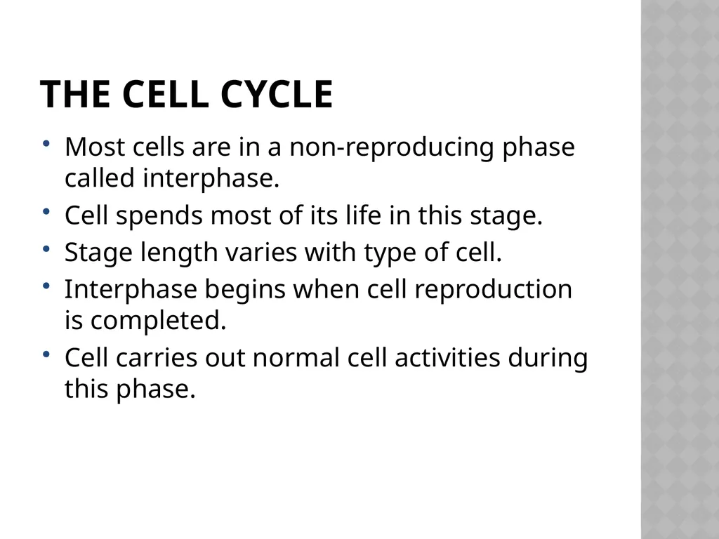 Biology Chapter 7 Cellular Reproduction 7.1 - slide 9 of 34