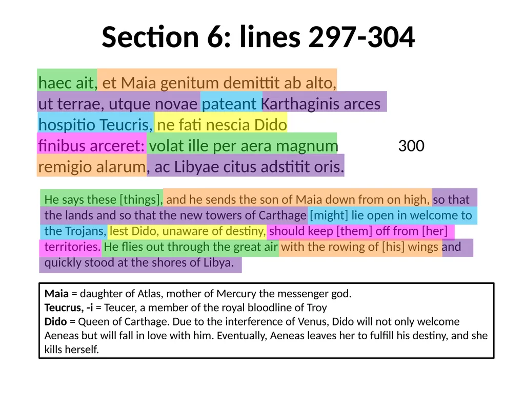 Virgil, Aeneid I GCSE Latin Verse Set text 2017 - slide 21 of 38
