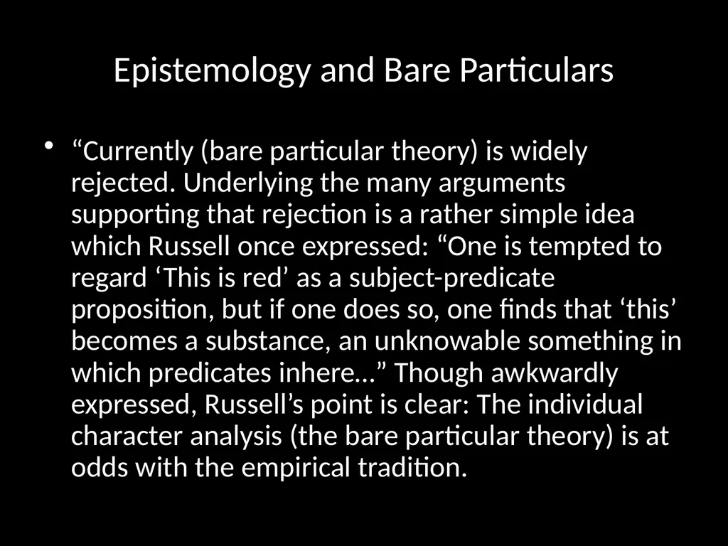 PH251 Metaphysics Week 4. Substance, Substrata and - slide 15 of 31