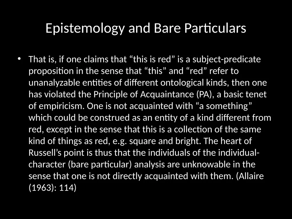 PH251 Metaphysics Week 4. Substance, Substrata and - slide 16 of 31