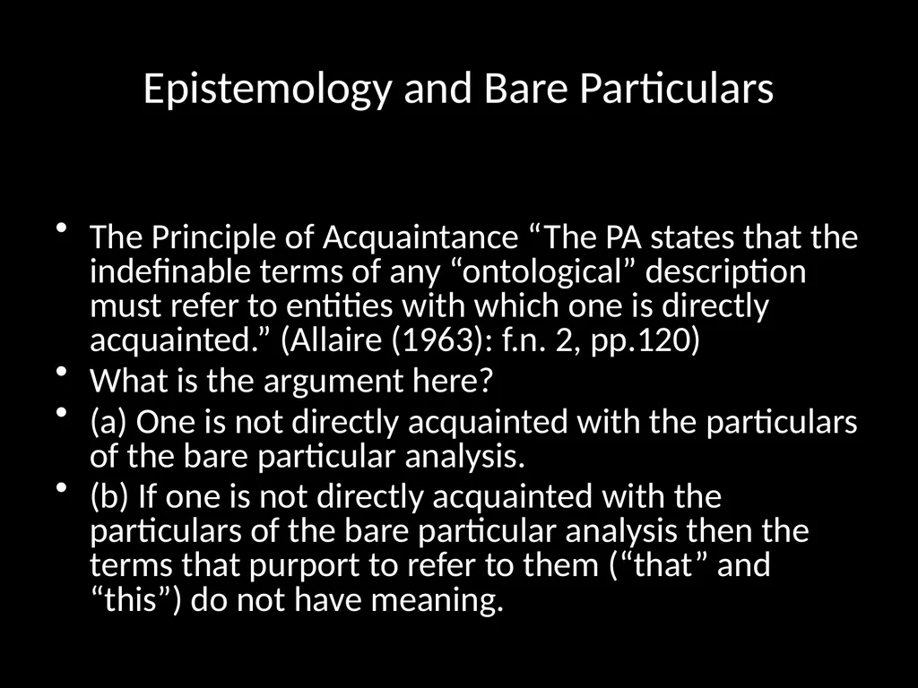 PH251 Metaphysics Week 4. Substance, Substrata and - slide 17 of 31
