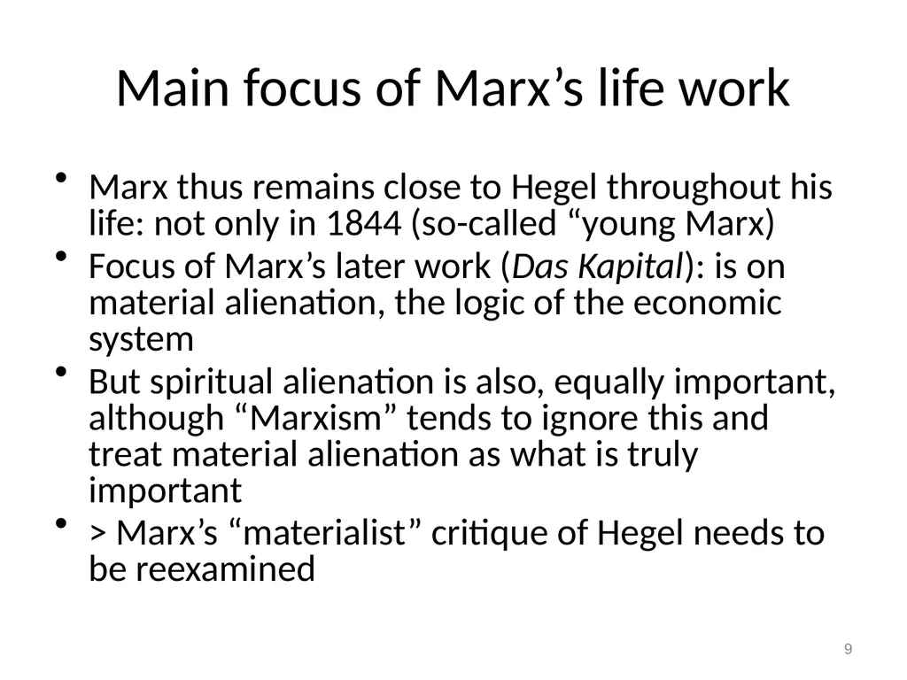 7 Marx on alienation 1 Alienation and overcoming - slide 9 of 34