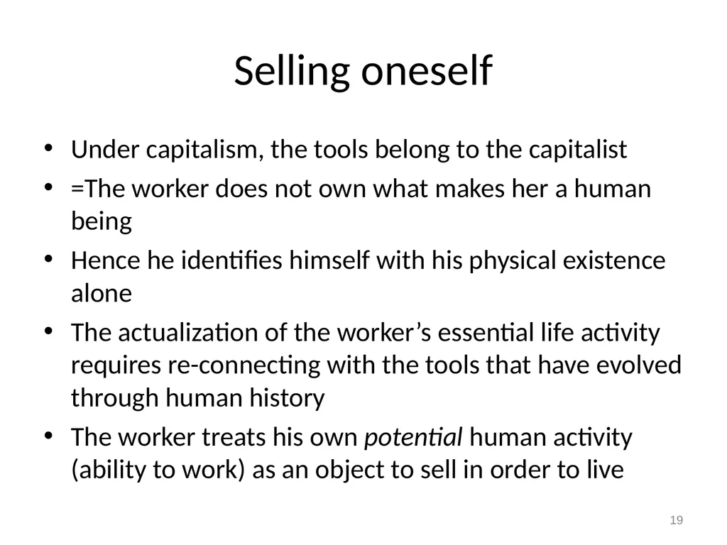7 Marx on alienation 1 Alienation and overcoming - slide 19 of 34