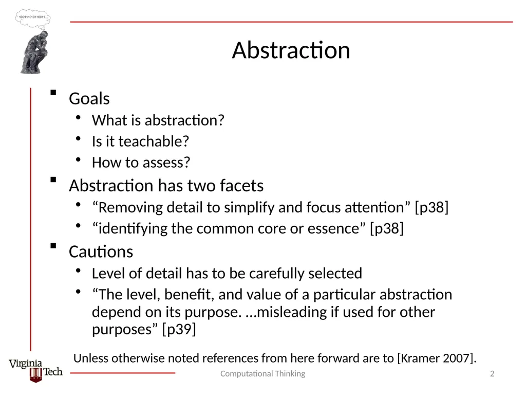 Computational Thinking Abstraction Abstraction - slide 2 of 11