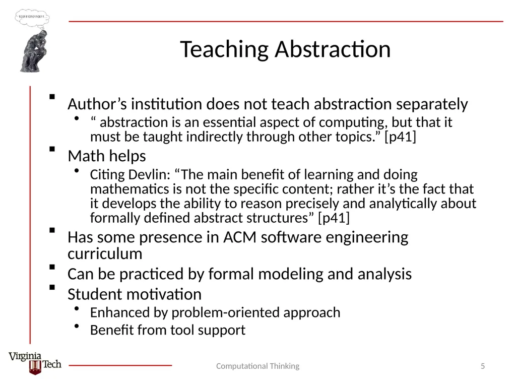 Computational Thinking Abstraction Abstraction - slide 5 of 11