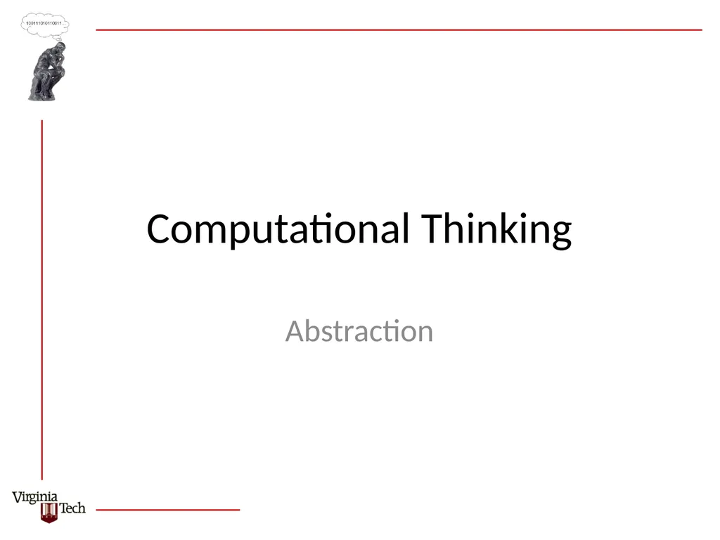 Computational Thinking Abstraction Abstraction