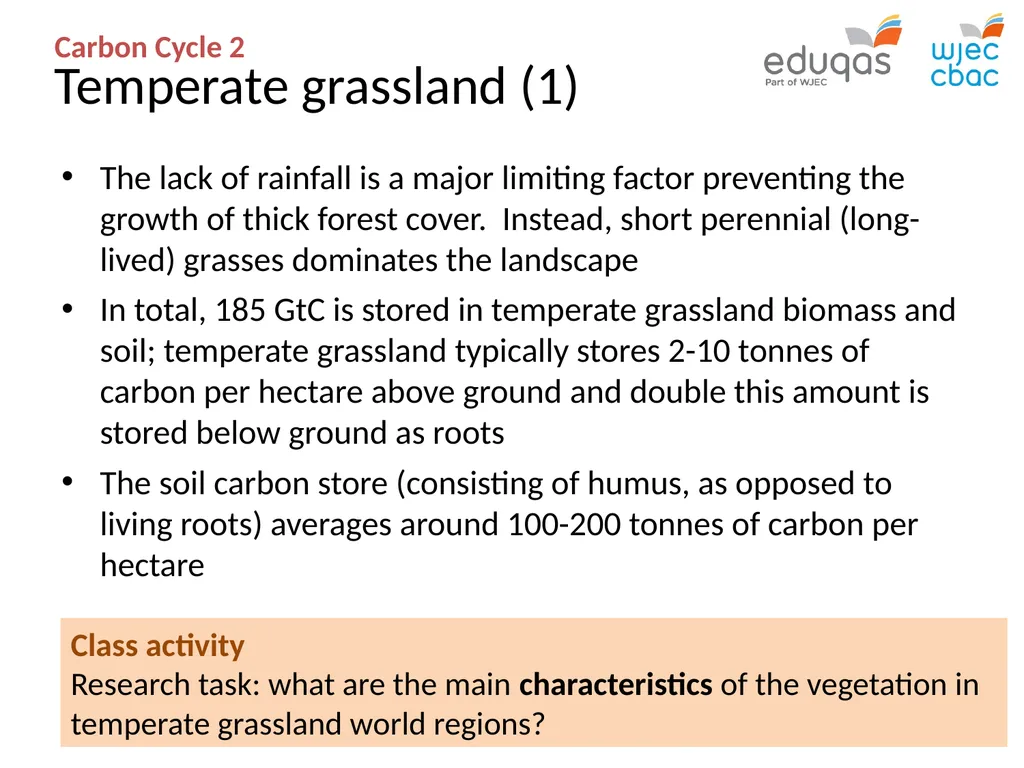 CARBON CYCLE 2: biome storage WJEC Focus Box 3.1.7 - slide 7 of 13