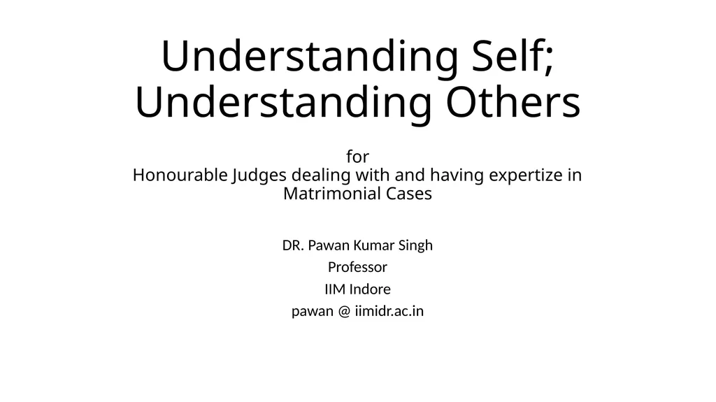 Understanding Self; Understanding Others for - slide 1 of 5