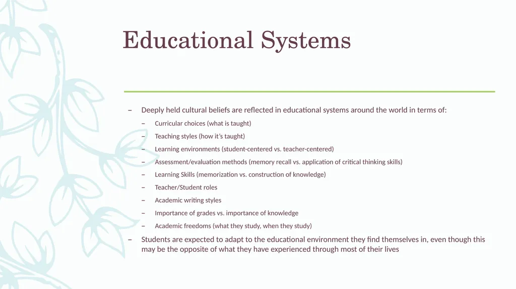 Understanding Culture, Understanding Students: - slide 13 of 20