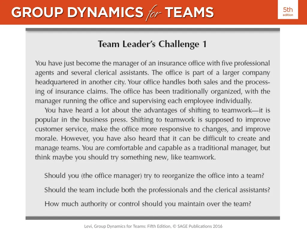 Chapter 1: Understanding Teams Defining Groups and - slide 14 of 14