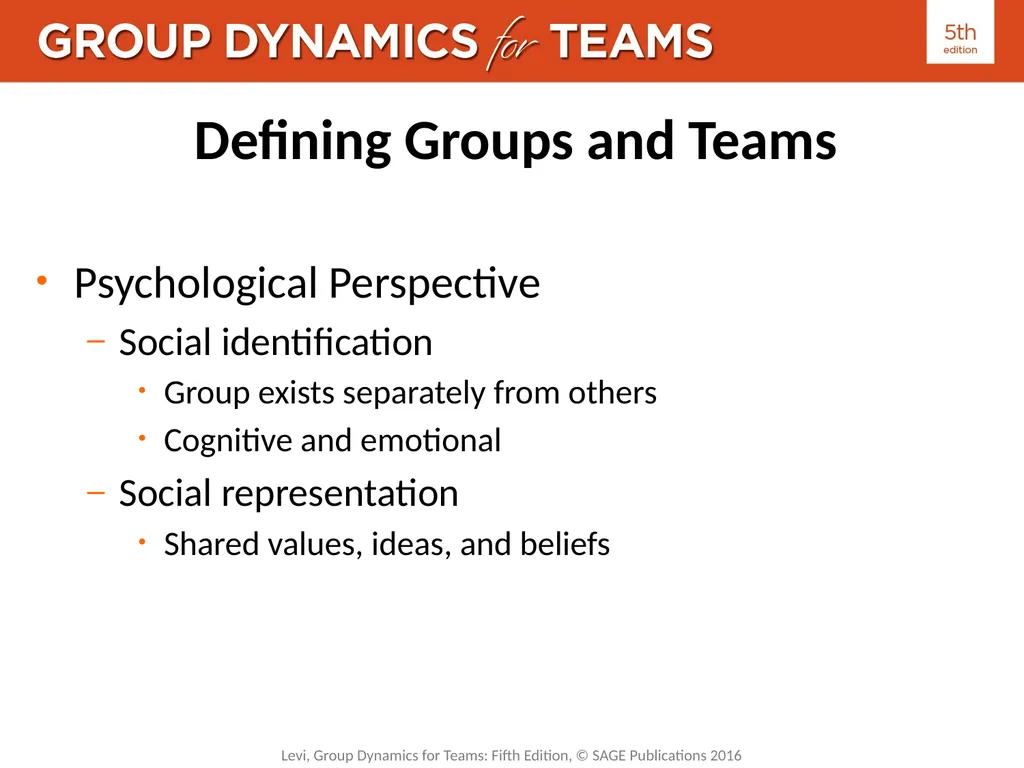 Chapter 1: Understanding Teams Defining Groups and - slide 3 of 14