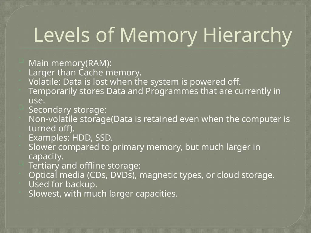 Understanding Memory Hierarchy By: Tabish Saleem - slide 4 of 11